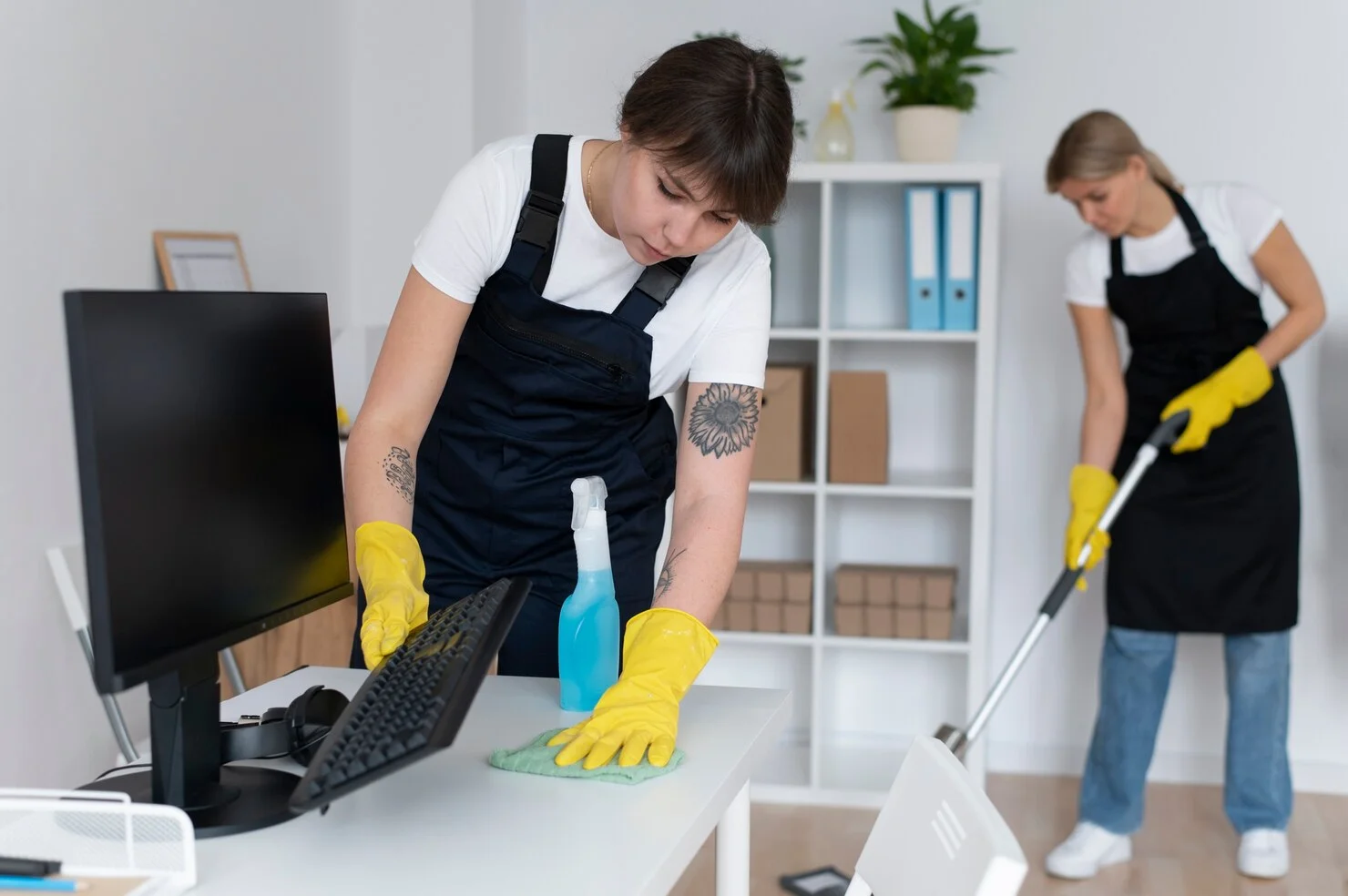 Professional office cleaning service ensuring a spotless and hygienic workspace